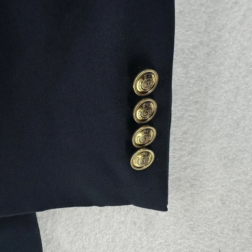 Stafford Blazer‎ Mens 50R Blue Gold Button Pockets Suit Jacket Sport Coat READ